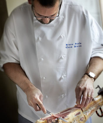 Bruce slicing ham